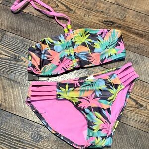Art Class Colorful Tropical Kids Bikini
